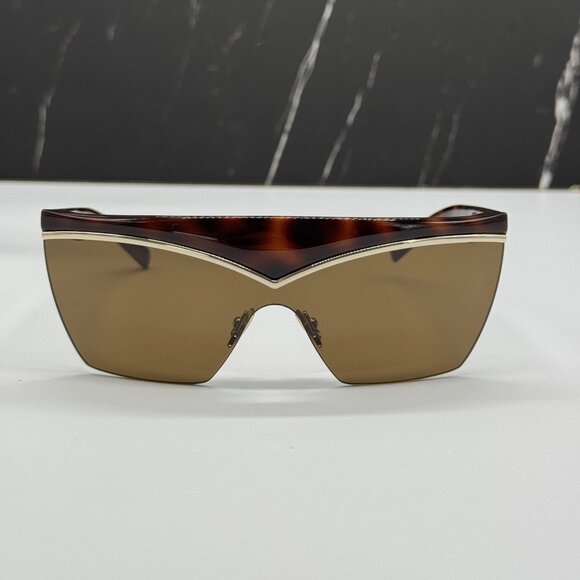 NEW SAINT LAURENT SUNGLASSES HAVANA WOMEN EYEWEAR SAINT LAURENT SL614 MASK 002